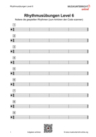 Dies ist das Vorschaubild für das Download-Arbeitsblatt Rhythmusübungen Level 6.