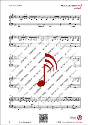 Vorschaubild Noten S. 2 J. S. Bach - Präludium in c-Moll (BWV 999)
