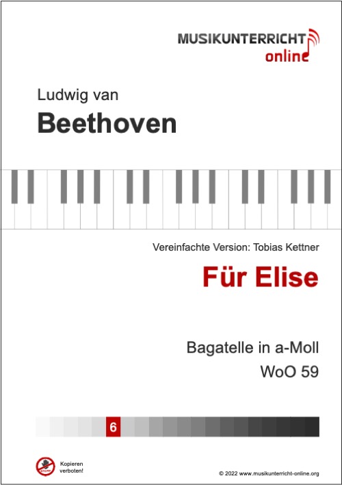 Vorschaubild Noten Titelseite Beethoven Für Elise (vereinfacht)