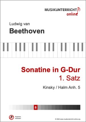 Vorschaubild Noten Titelseite Beethoven Sonatine in G-Dur, 1. Satz