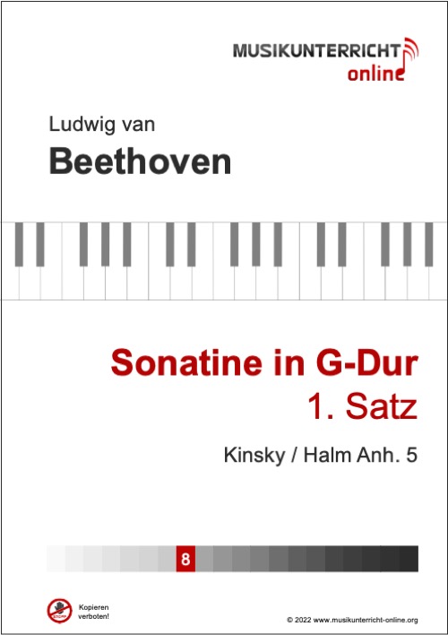 Vorschaubild Noten Titelseite Beethoven Sonatine in G-Dur, 1. Satz