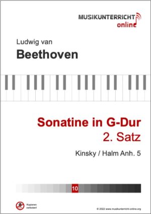 Vorschaubild Noten Titelseite Beethoven Sonatine in G-Dur, 2. Satz