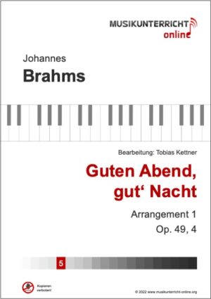 Vorschaubild Noten Titelseite Brahms Guten Abend, gut' Nacht, Arr. 1