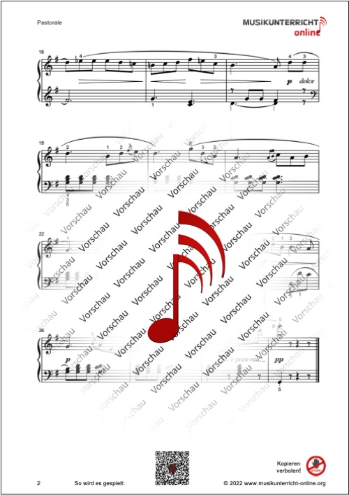 Vorschaubild Noten S. 2 Burgmüller Pastorale