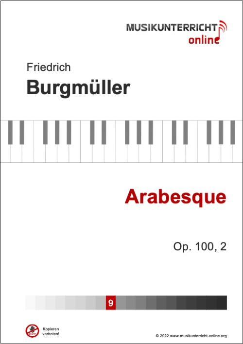 Vorschaubild Noten Titelseite Burgmüller Arabesque