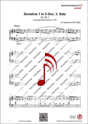 Vorschaubild Noten S. 1 M. Clementi Sonatine in C-Dur, 3. Satz