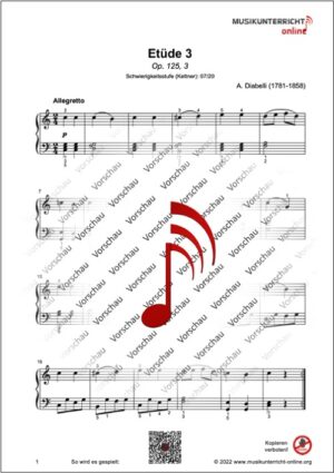 Vorschaubild Noten S. 1 Diabelli Etüde 3 - Op. 125,3