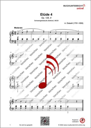 Vorschaubild Noten S. 4 Diabelli Etüde 1 - Op. 125,4