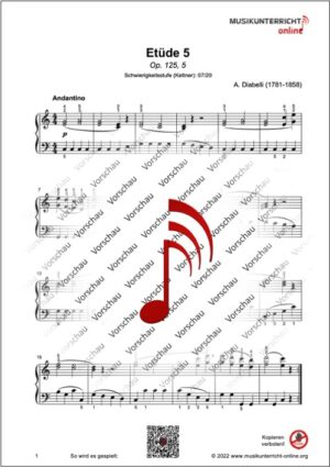 Vorschaubild Noten S. 5 Diabelli Etüde 1 - Op. 125,5