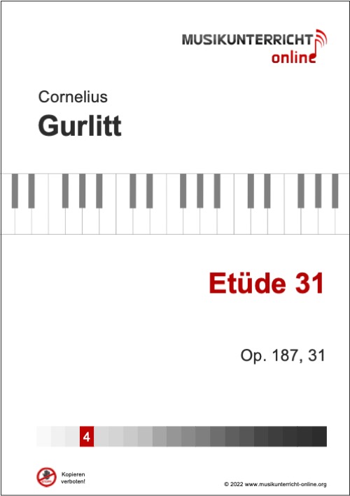 Vorschaubild Noten Titelseite Gurlitt Etüde 31, Op. 187, 31