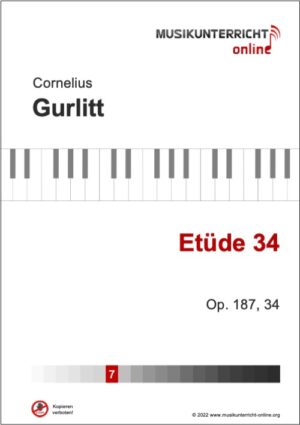 Vorschaubild Noten Titelseite Gurlitt Etüde 34, Op. 187, 34