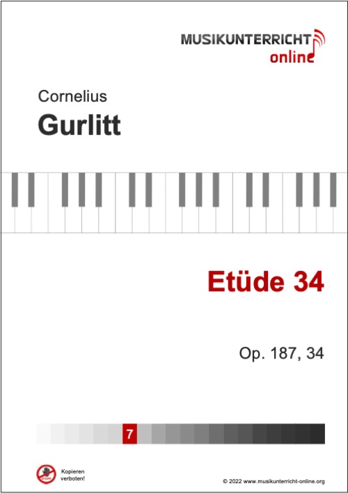 Vorschaubild Noten Titelseite Gurlitt Etüde 34, Op. 187, 34