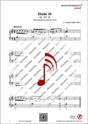 Vorschaubild Noten S. 1 Gurlitt Etüde 35, Op. 187, 35