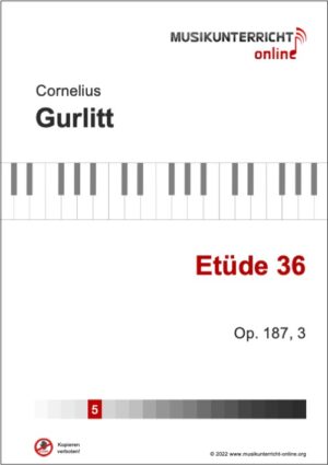Vorschaubild Noten Titelseite Gurlitt Etüde 36, Op. 187, 36