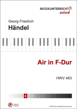 Vorschaubild Noten Titelseite Händel Air in F-Dur