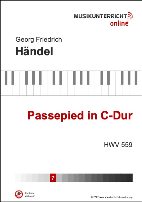 Vorschaubild Noten Titelseite Händel Passepied in C-Dur