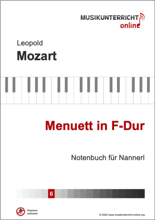 Vorschaubild Noten Titelseite Leopold Mozart Menuett in F-Dur