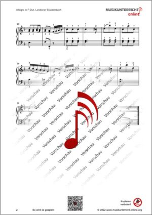 Vorschaubild Noten S. 2 W. A. Mozart Allegro in F-Dur, KV 109b, 1 / 15a