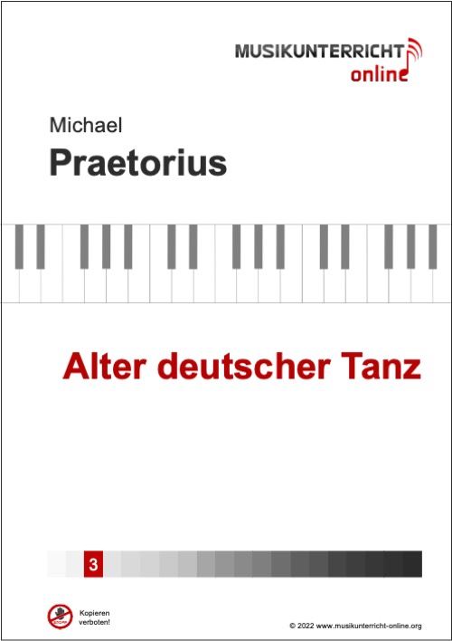 Vorschaubild Noten Titelseite Praetorius Alter deutscher Tanz