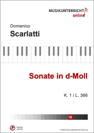 Vorschaubild Noten Titelseite Scarlatti Sonate in d-Moll