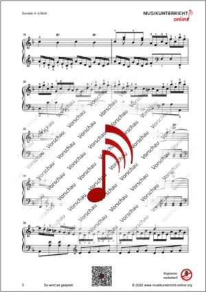 Vorschaubild Noten S. 3 Scarlatti Sonate in d-Moll