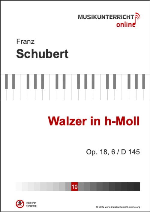 Vorschaubild Noten Titelseite F. Schubert Walzer in h-Moll, Op. 18,6 / D 145