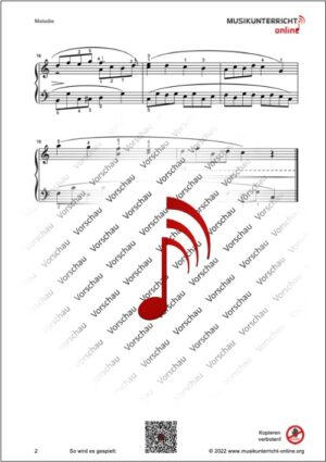 Vorschaubild Noten S. 2 R. Schumann Melodie, Album für die Jugend, Op. 68, 1