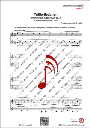 Vorschaubild Noten S. 1 R. Schumann S. 1, Album für die Jugend, Op. 68, 3