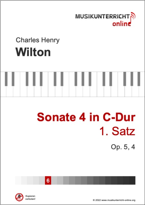 Vorschaubild Noten Titelseite C. H. Wilton Sonate 4 in C-Dur, Satz 1, Op. 5, 4
