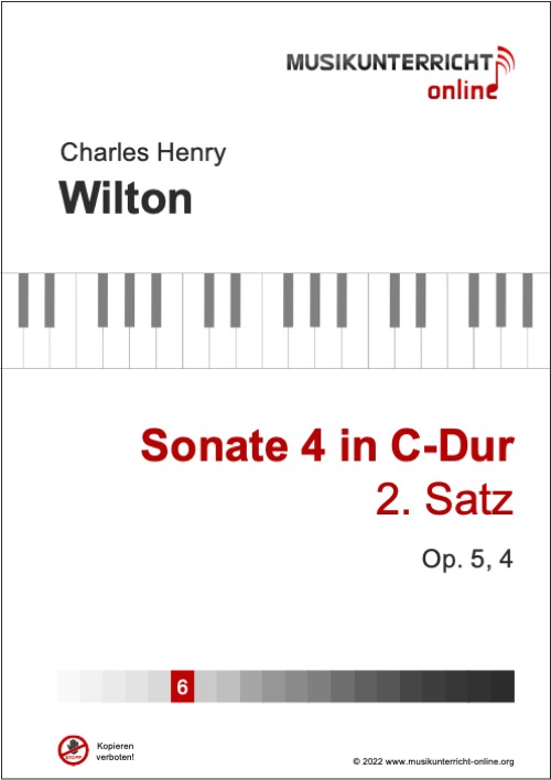 Vorschaubild Noten Titelseite C. H. Wilton Sonate 4 in C-Dur, Satz 2, Op. 5, 4