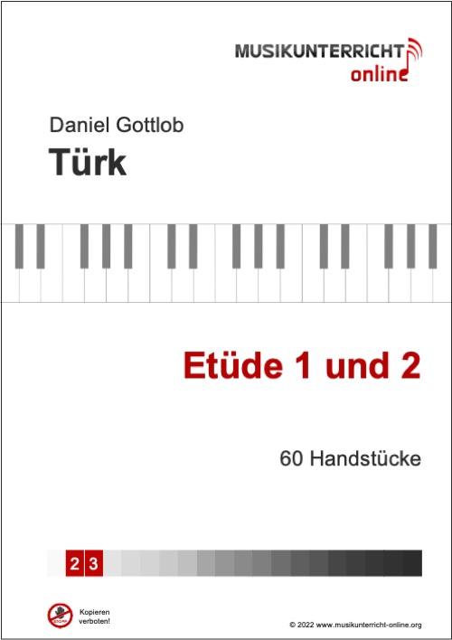 Vorschaubild Noten Titelseite D. G. Türk Etüde 1 und 2, 60 Handstücke