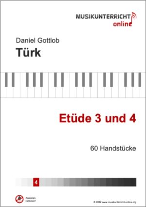 Vorschaubild Noten Titelseite D. G. Türk Etüde 3 und 4, 60 Handstücke