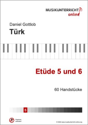 Vorschaubild Noten Titelseite D. G. Türk Etüde 5 und 6, 60 Handstücke