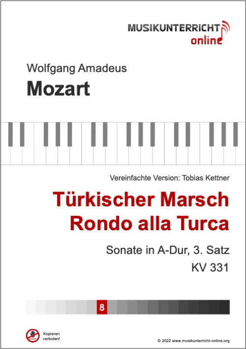 Vorschaubild Noten Titelseite W. A. Mozart Türkischer Marsch - Rondo alla Turca