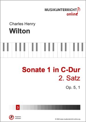 Vorschaubild Noten Titelseite C. H. Wilton Sonate 1 in C-Dur, Satz 2, Op. 5, 1
