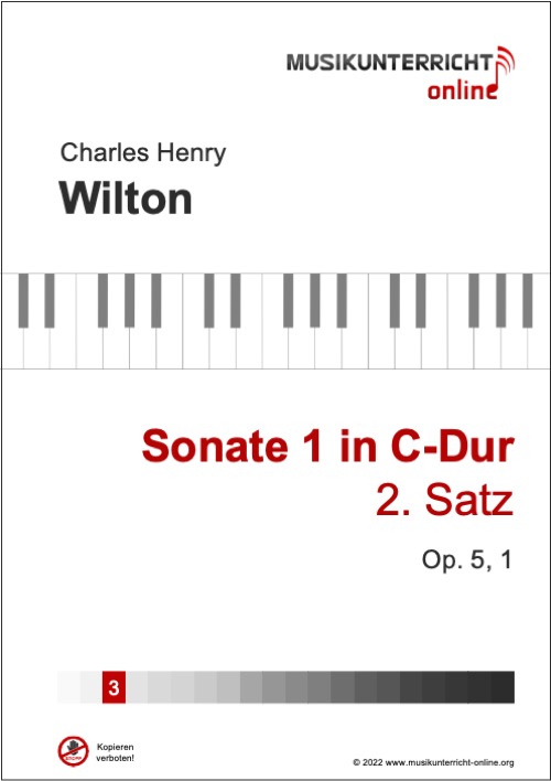 Vorschaubild Noten Titelseite C. H. Wilton Sonate 1 in C-Dur, Satz 2, Op. 5, 1