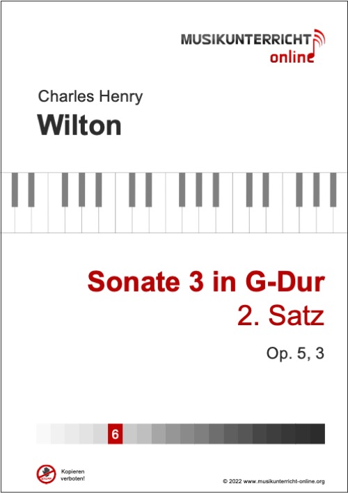 Vorschaubild Noten Titelseite C. H. Wilton Sonate 3 in G-Dur, Satz 2, Op. 5, 3