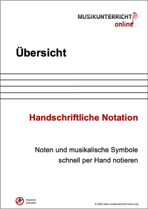 Vorschaubild Lehrmaterial Titelseite Handschriftliche Notationssymbole