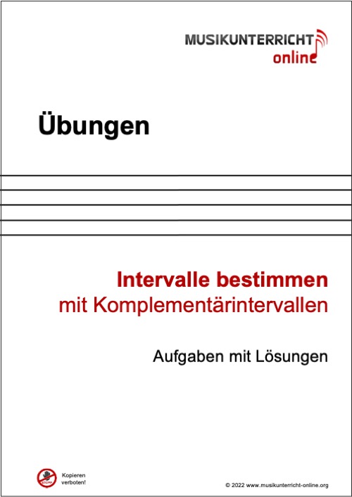 Vorschaubild Lehrmaterial Titelseite Intervalle bestimmen mit Komplementärintervallen