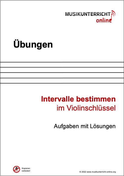 Vorschaubild Lehrmaterial Titelseite Intervalle bestimmen im Violinschlüssel