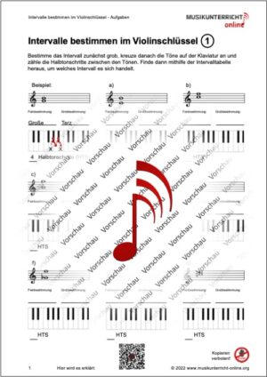 Vorschaubild Lehrmaterial S. 1 Intervalle bestimmen im Violinschlüssel