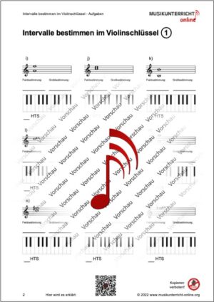 Vorschaubild Lehrmaterial S. 2 Intervalle bestimmen im Violinschlüssel