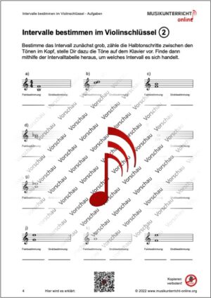 Vorschaubild Lehrmaterial S. 4 Intervalle bestimmen im Violinschlüssel