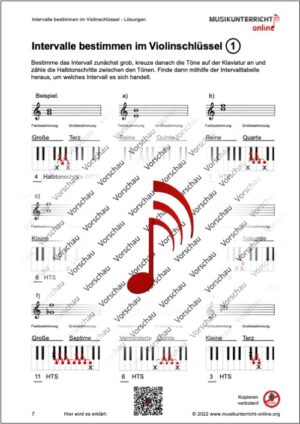 Vorschaubild Lehrmaterial S. 7 Intervalle bestimmen im Violinschlüssel