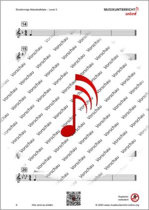 Vorschaubild Einstimmige Melodiediktate Level 1-3 Seite 9