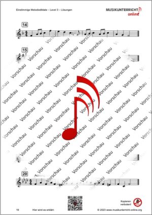 Vorschaubild Einstimmige Melodiediktate Level 1-3 Seite 19