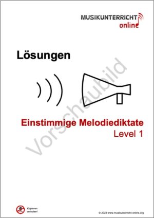 Vorschaubild Einstimmige Melodiediktate Level 1 Titelseite